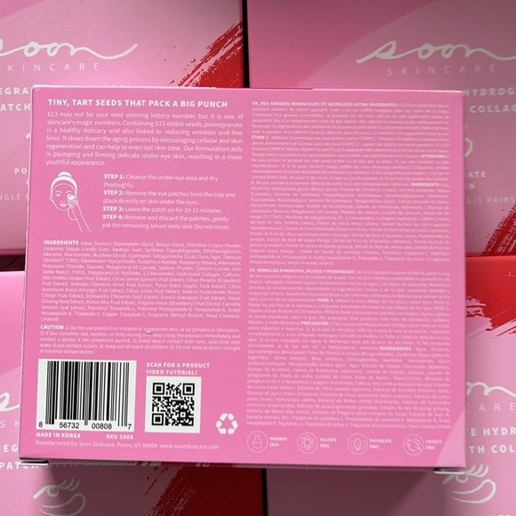 5 boxes Soon Korean Skincare Pomegranate eye patch *Expired* - Picture 3 of 4